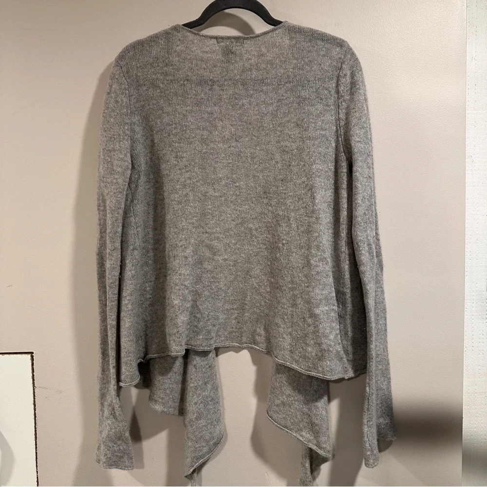 Philosophy Dane Lewis Light Gray 100% Cashmere Open Cardigan Sweater High-LowHem - Picture 4 of 15